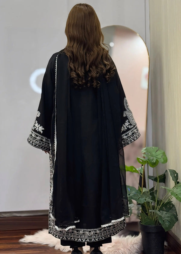 Black Sapphire Embroidered 3PC