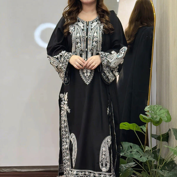 Black Sapphire Embroidered 3PC