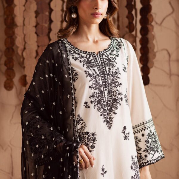 White Pearl Embroidered 3PC