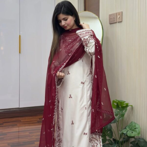 Snow Drop Embroidered 3PC
