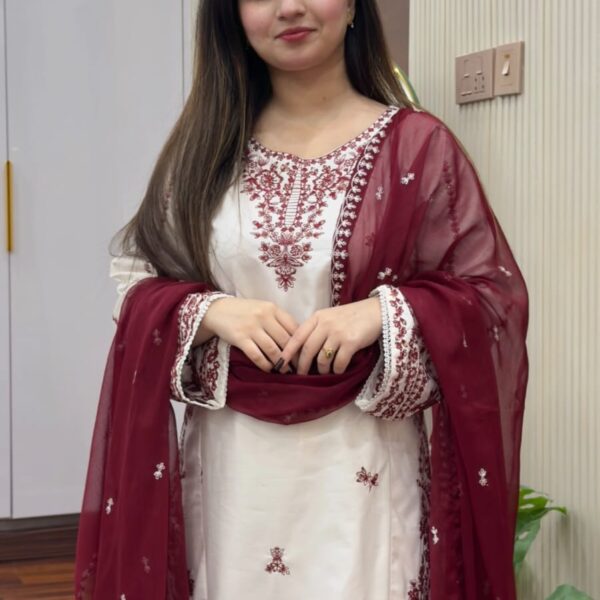 Snow Drop Embroidered 3PC