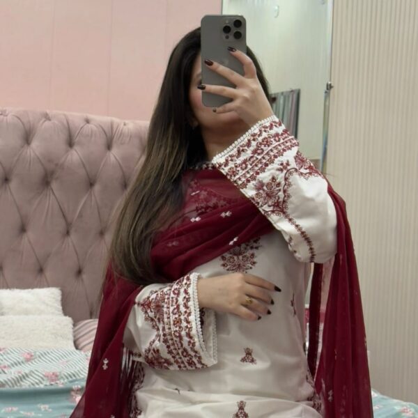 Snow Drop Embroidered 3PC
