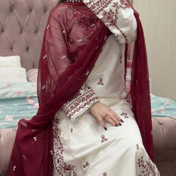 Snow Drop Embroidered 3PC