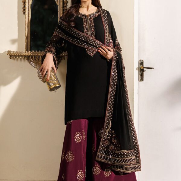 Midnight Maroon Premium Lawn Unstitched 3PC