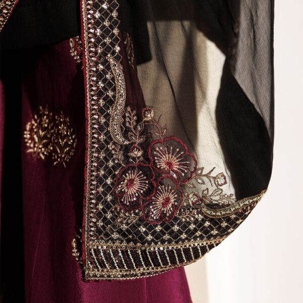 Midnight Maroon Premium Lawn Unstitched 3PC