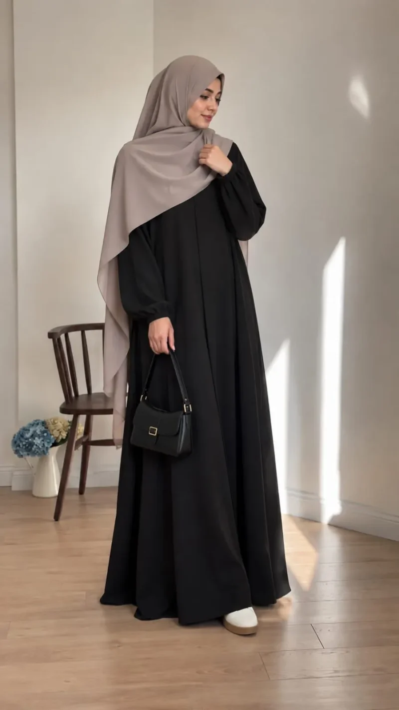 Modest Abaya with Stoller ( Black )